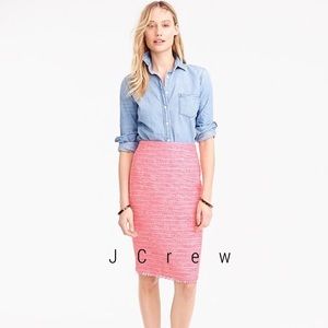 FINAL JCrew pink fuchsia tweed skirt